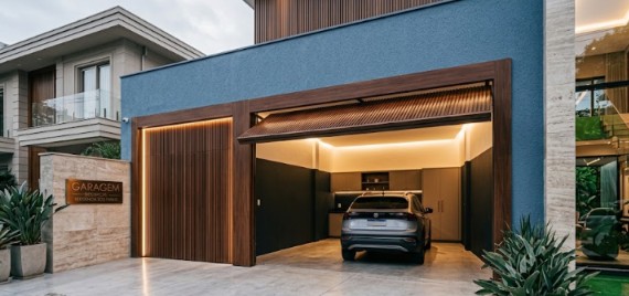 Porta de enrolar residencial automática em garagem de São Paulo